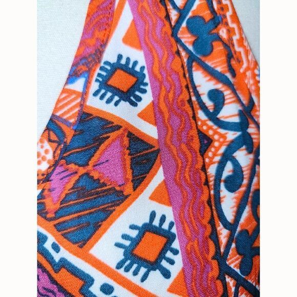 Eyecatching orange native design T-back top - Picture 3 of 4